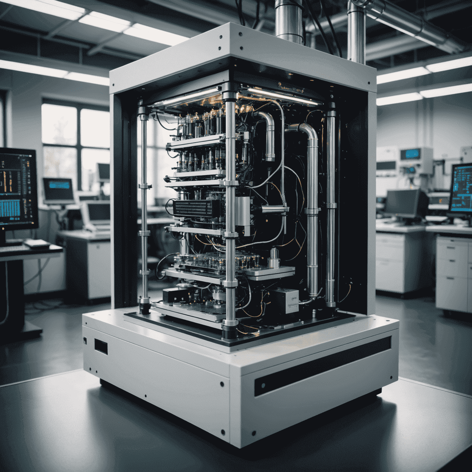 Moderni kvanttitietokone laboratorioympäristössä